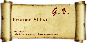 Gresner Vilma névjegykártya